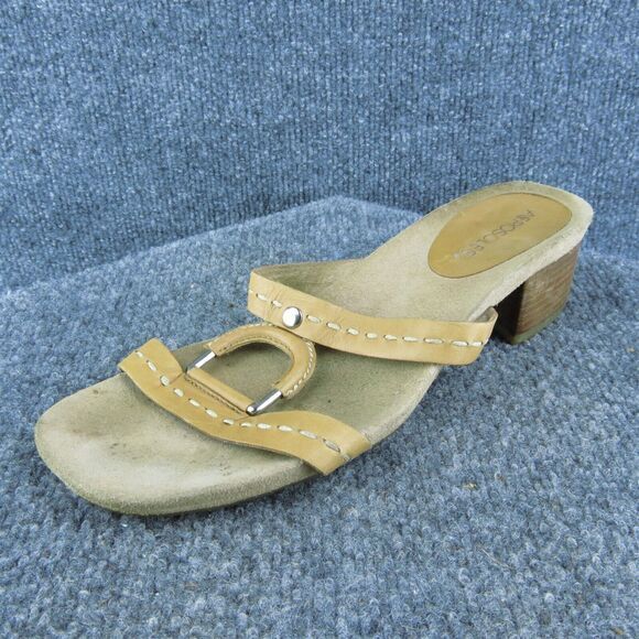 Aerosoles Women Slide Sandal Shoes Brown Leather Size 9‎ Medium - Picture 1 of 9